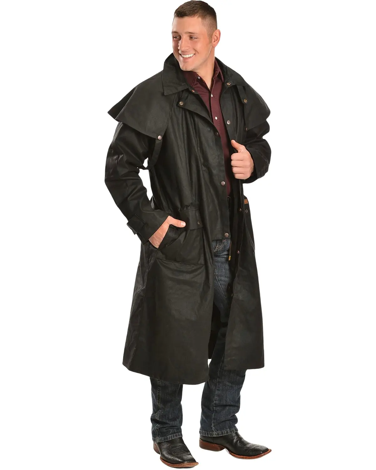 Outback Trading Co Men's Co. Men'S Long Oilskin Duster - 2042 Brown