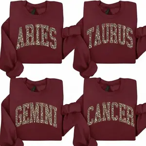 (LEAVE A NOTE) Custom Zodiac T-Shirt/ Sweatshirt with Est Year, Cute Horoscope Astrology Graphic Tshirt/ Sweatshirt, Unisex Crewneck Shirt/ Sweatshirt, Personalized Zodiac Energy Gift for Birthday, Star Sign Lovers, Celestial Sweatshirt