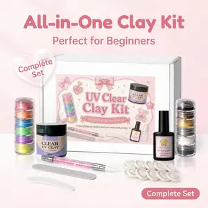 UV Clear Clay Kit - All-in-One Beginner Resin Craft Set with Tools, Glitter & Accessories for DIY Jewelry Making, Pendants & Charms (UV Lamp Not Included)