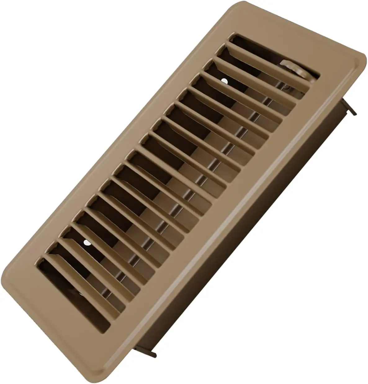 Howeall 4" x 8" Floor Register - Heavy Duty Steel Walkable Floor Vents - Easy Adjust Air Supply Lever - Vent Covers for Home (Brown)