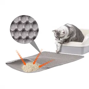 Cat Litter Trapping Mat 24 X 15 In, Double Layer Honeycomb Design For Maximum Coverage, Non-Slip, Urine-Proof, Easy To Clean And Washable Pet Mat For Litter Box, Durable, High Absorbency, Keeps Floors Clean, Ideal For Large Cats