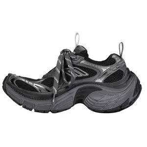 Balenciaga Paris 6XL Round-Toe Lace-Up Low-Top Dad Sneakers for Women in Black Trending Shoes, House White Official Shoes to Get / Maison Mihara