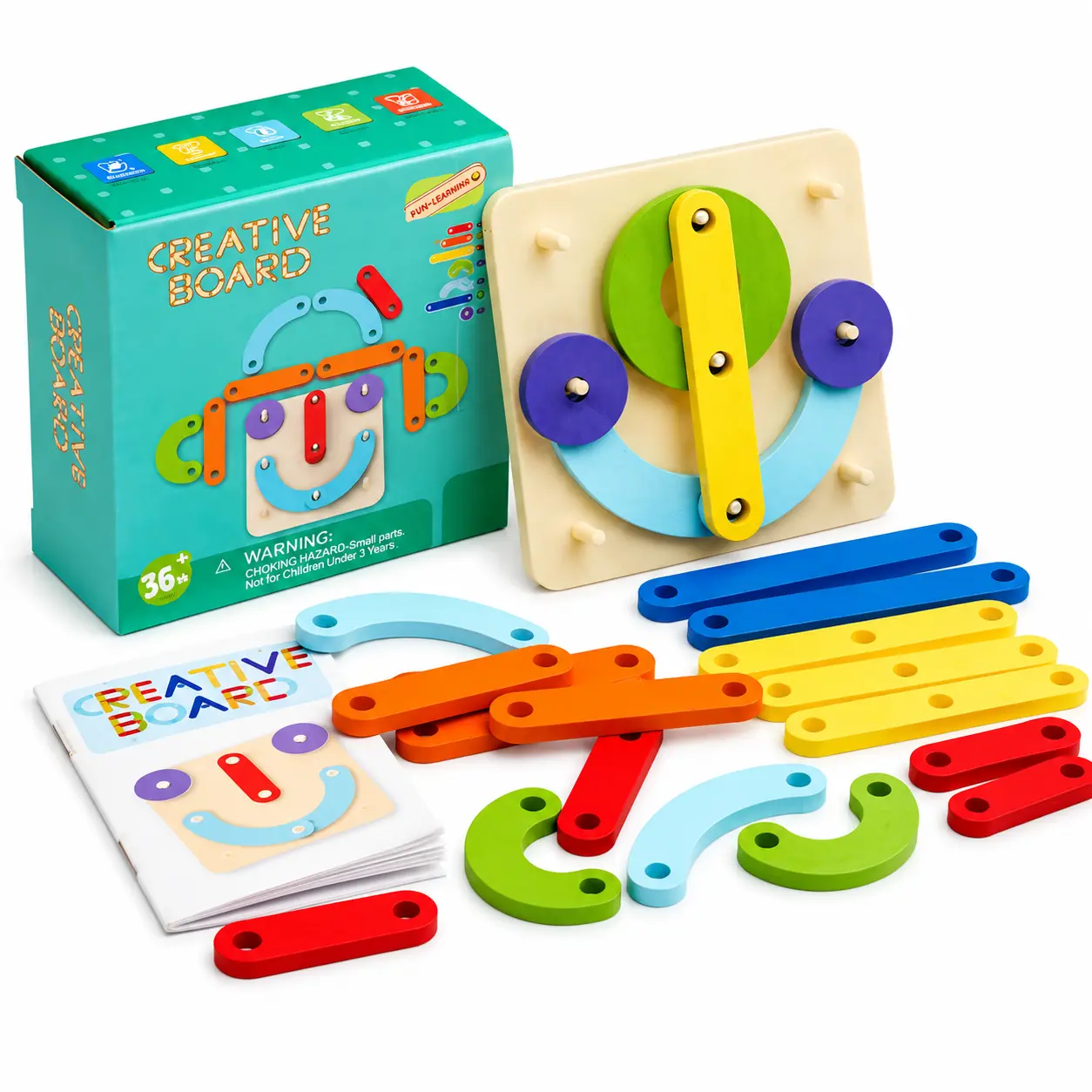 Montessori Wooden Geometric Puzzle Shape Sorter Toy for Preschool Learning (3-4 Years), 6 Colorful Shapes, Easy-Grip Design, Music & Lights, Diamond Box Pop Mart-Style Blind Box, Kids Birthday & Holiday Development Gift