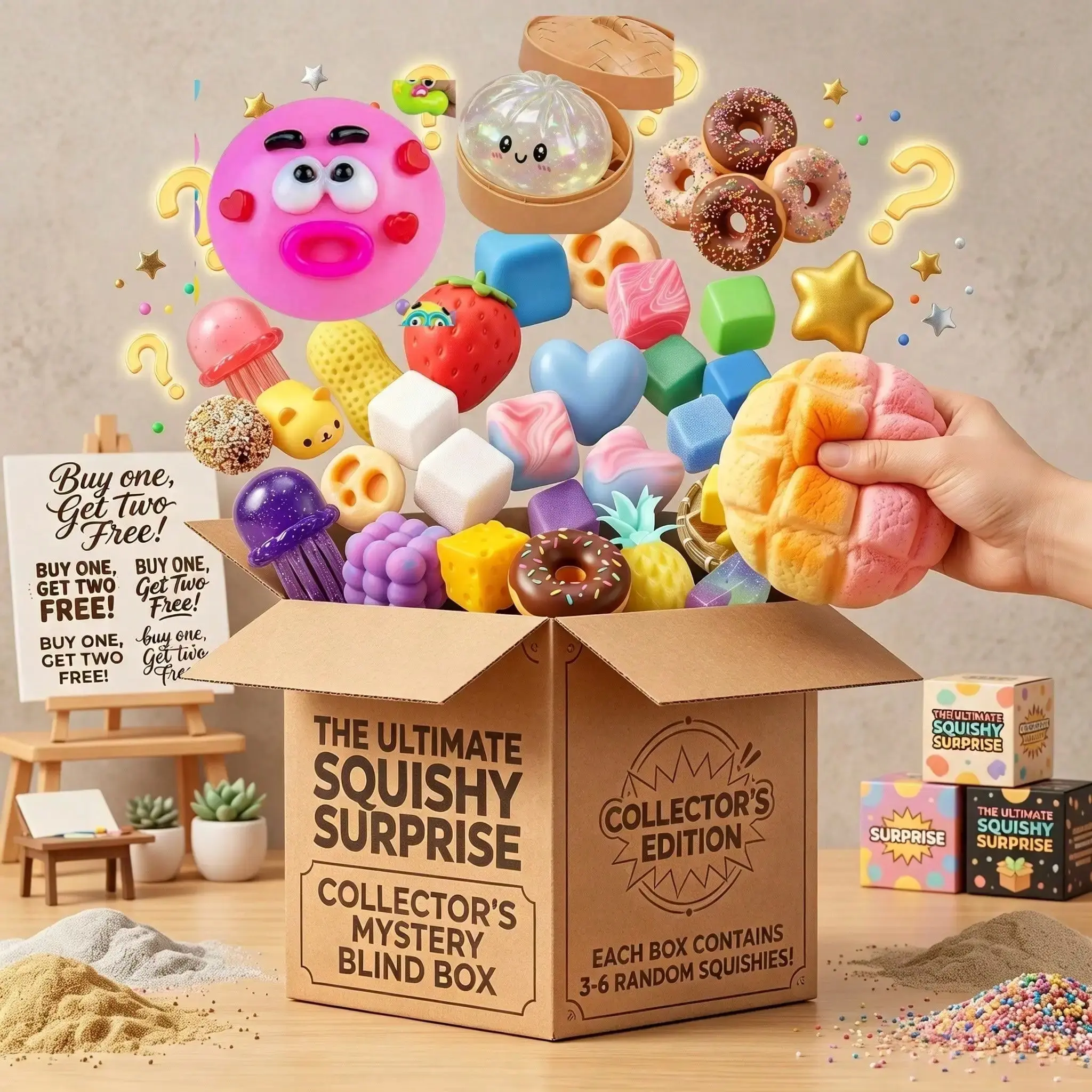 Surprise Squishy Blind Box, Assorted Random Shapes Stress Relief Sensory Fidget Toy, Gift for Blind Box Collectors & Kids