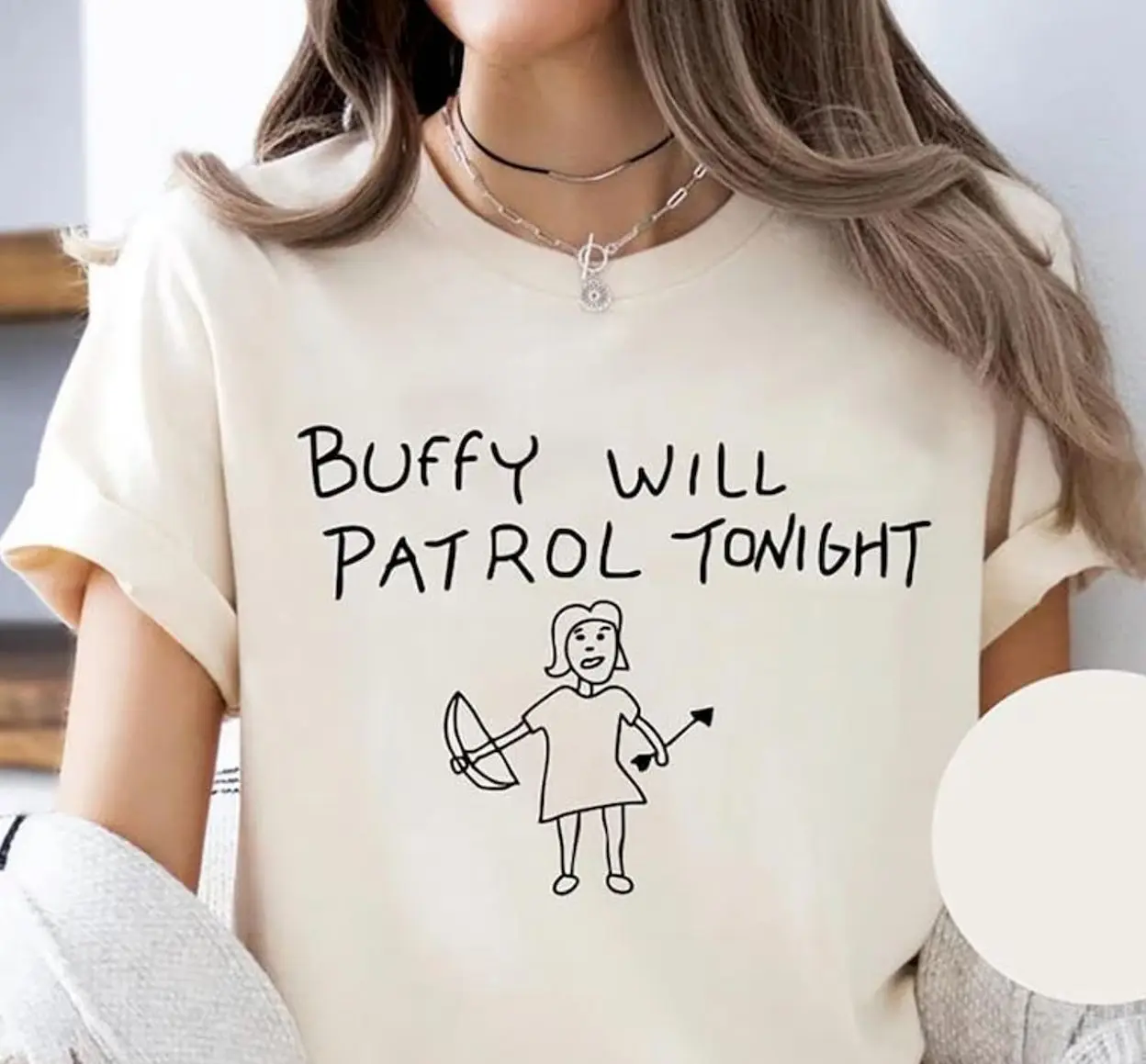 Buffy Will Patrol Tonight Graphic T-shirt, Funny 90s Tv Show Tee, Vintage Horror Drama Television Series Shirt, Fan Gifts 31E