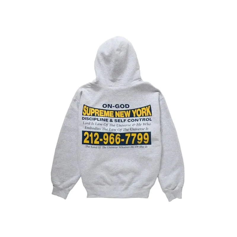 Supreme Men's On God Hooded Sweatshirt Ash Grey, from StockX
