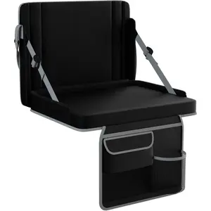 Stadium Seats with Back Support 1PACK Adjustable Bleacher Chairs with Back and Cushion Bleacher Seat with Cup Holder, Carry Handle & Shoulder Strap for Outdoor Sports Events, Picnics