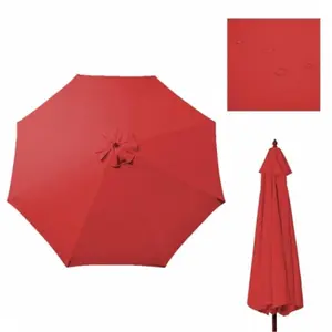 9 ft. Patio Umbrella Cover Canopy Replacement Top Outdoor Tan Red for 8 Ribs