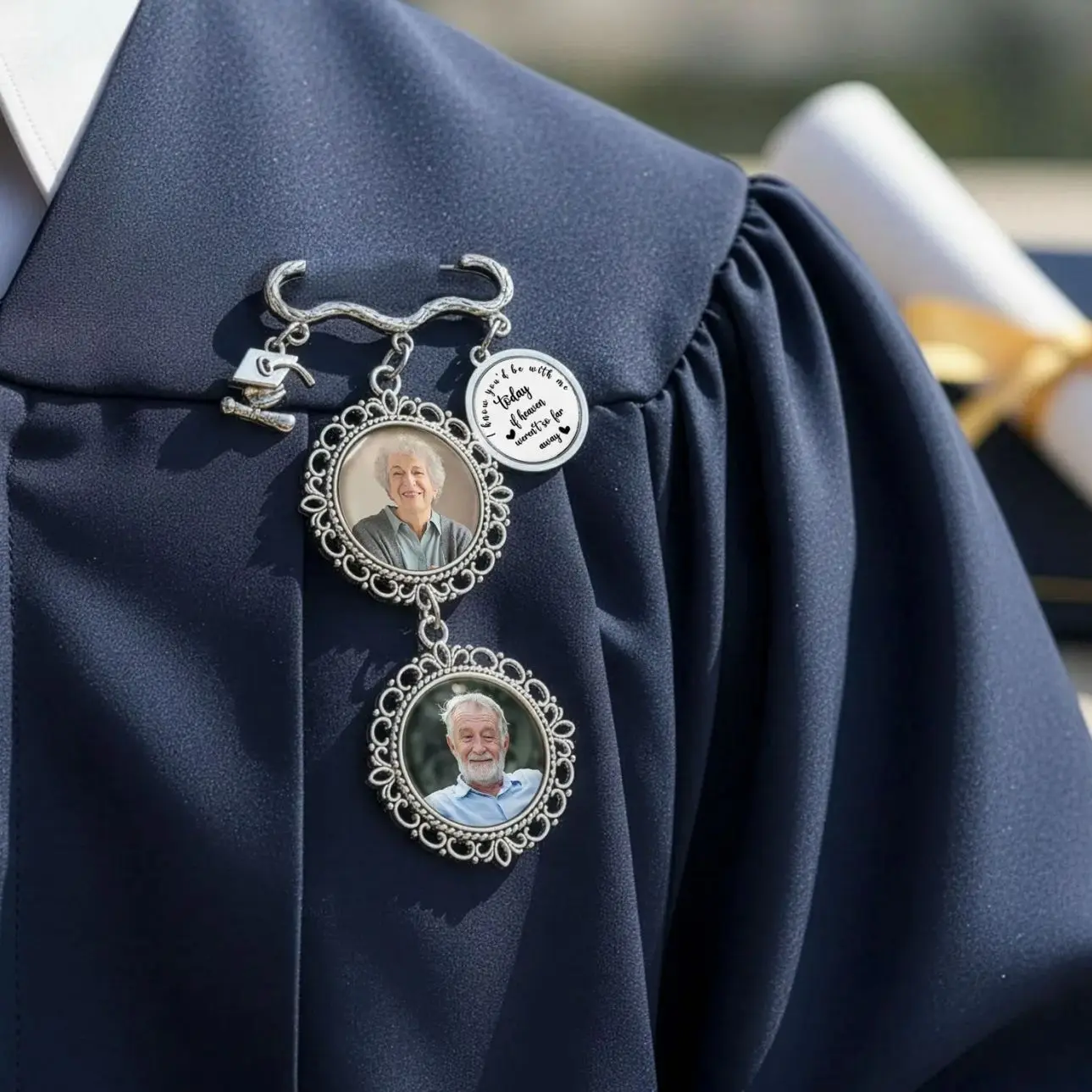 Graduation Memorial Photo Pin, Custom Tassel Broochs, In Memory Grad ...
