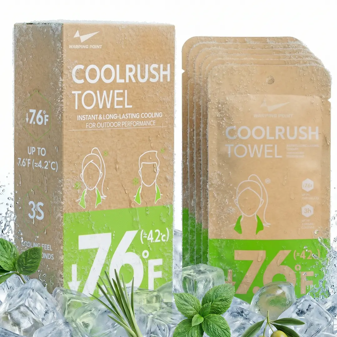 CoolRush Towel Ultra Cooling  – Instant Cooling Body Towelettes for Summer Heat, Safe Gentle Formula, Sweat & Odor Removing, Reusable Cooling Wipe for Gym, Travel & Outdoor Activities