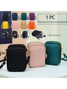 1 casual fashion crossbody mini bag, with phone pocket, vertical coin purse, sports wallet, headphone jack, adjustable shoulder strap, suitable for girls, travel, back to school, and gifting