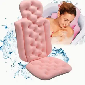 Adult bath mat - full-body bathtub cushion, with anti-slip design, soft and skin-friendly, in pink color,must-have item for the bathroom