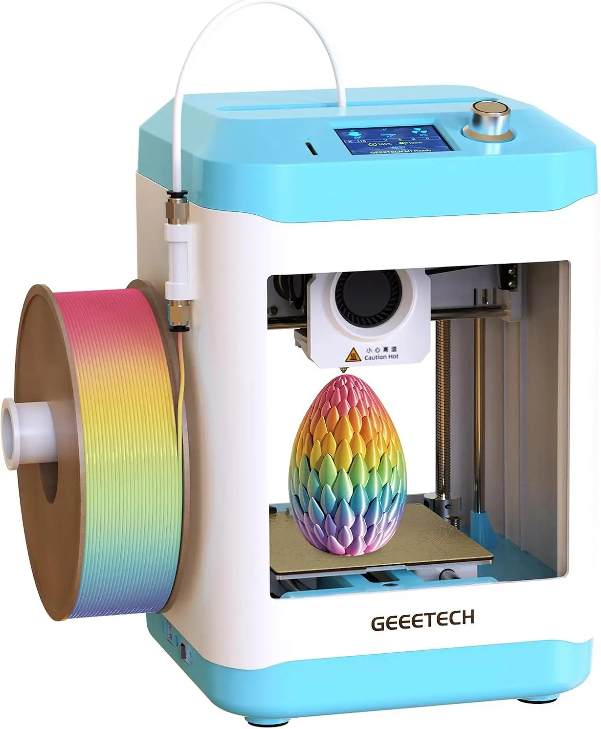 Fully Assembled Mini 3D Printer for Kids & Beginners - Complete Starter Kit with Auto Leveling 3D Printing Machine, 1 Roll of Filament, and SD Card, High-Speed 250Mm/S, High Precision, for School Home XZN