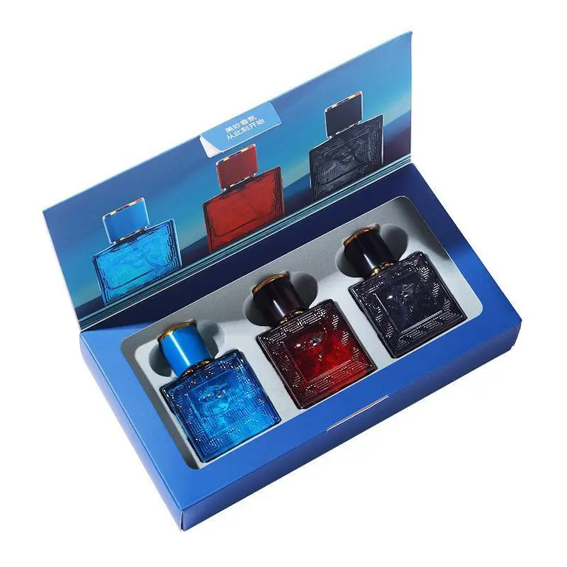 Men's 3-Piece Long-Lasting Cologne Trio - Ocean, Cedarwood & Amber Travel-Size 30ml Valve Gift Set, Perfume Fragrances for Him