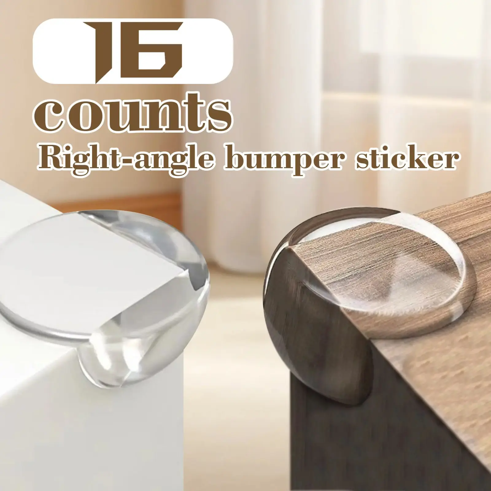 16 Counts Proofing Corner Protector, Clear Furniture Table Corner Safety Cushion, Round Proof Bumper for Covering Sharp Furniture Edges