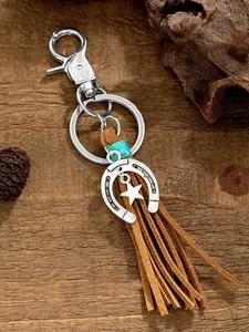 Western Cowboy Style Keychain, Horseshoe Shaped Fashion Key Ring, Lucky Horseshoe Pendant for Men, Unique Gift for Teachers and Holidays