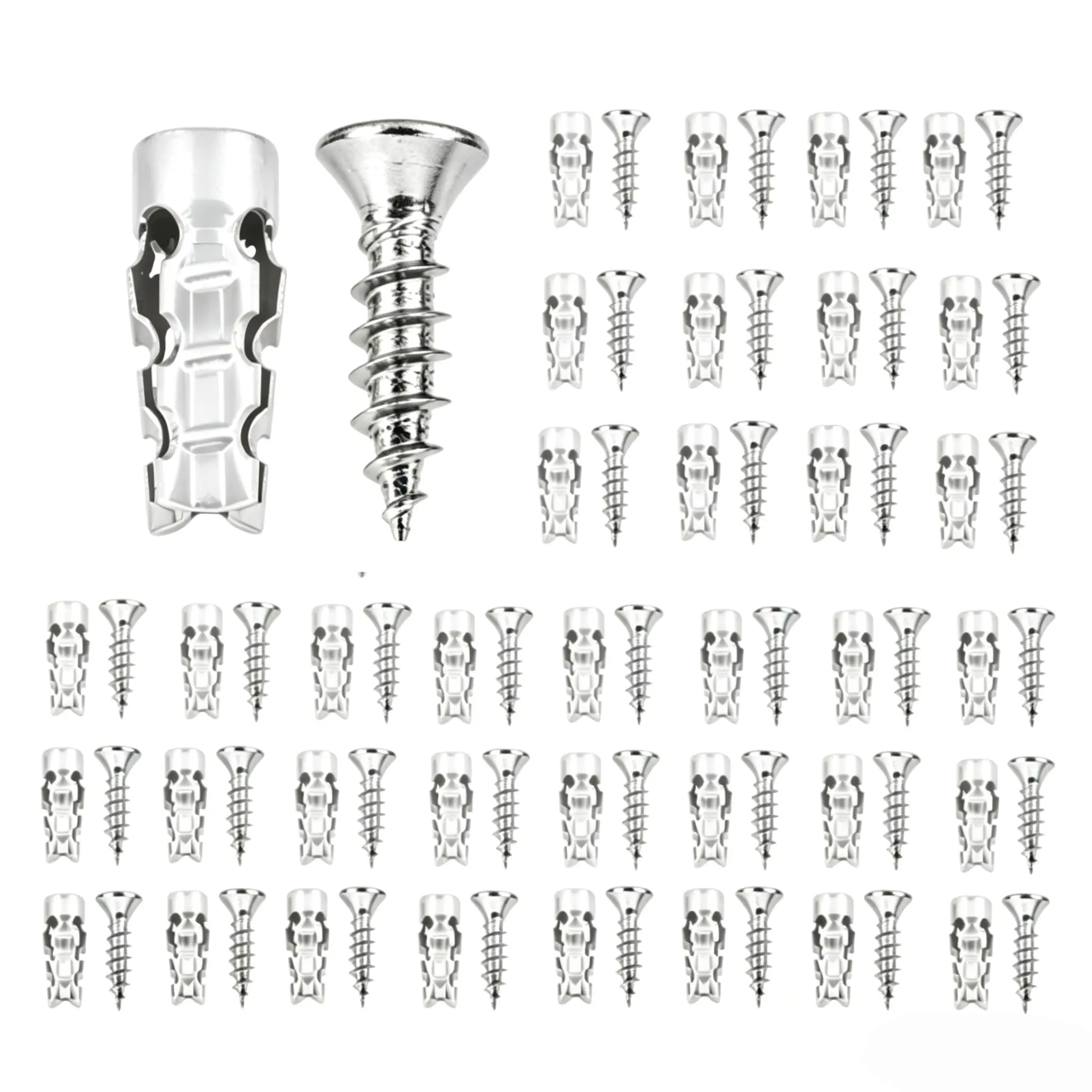 6*14mm Silver Door Hinge Thread Repair Screws, 60Pack Short Expansion Wall Anchors, Stripped Thread Repair Fixer for Cabinet, Tile, Stone and Partition Hinge Mounting fathersdaygift, Millimeters