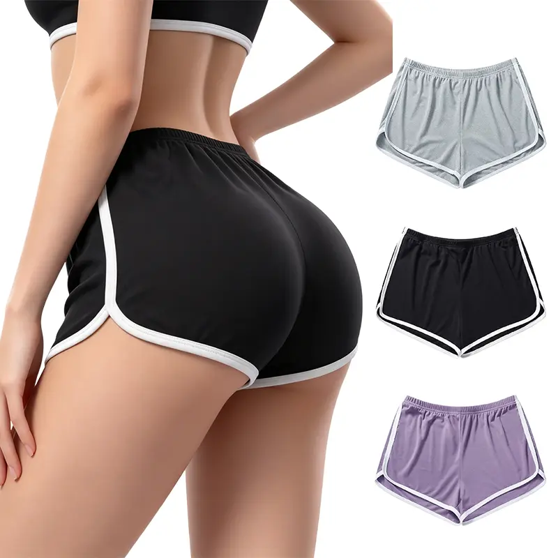 3-Pack Women’s Casual Versatile Color-Block Shorts — Summer breathable athletic shorts with elastic waistband; suitable for everyday wear, leisure, home, running, fitness, yoga, light outdoor activities, travel, and camping.