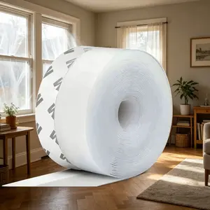 19.6Ft Door Weather Stripping, (1.38in Width) Weather Stripping Door Draft Stopper Adhesive Seal Strip Anti Draft Insulation Tape for Doors Windows and Shower Doors