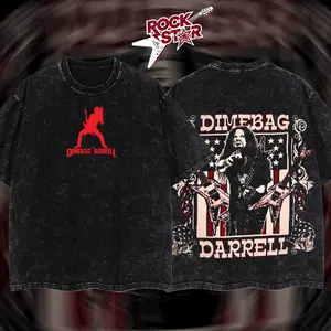 [ Rock Star ] Dimebag Darrell Pantera Flag Usa Collage Heavy Metal Shirt, Unisex Oversize Washed Heavyweight Cotton T-shirt, Gift For Fans, Gift For Rock Music Lovers