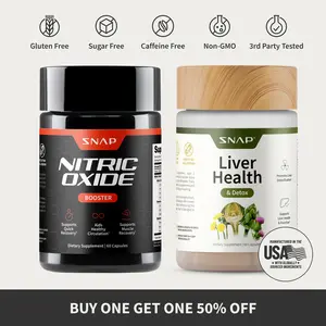 Snap Supplements - Nitric Oxide Booster 60ct + Liver Health Bundle - Natural Supplements