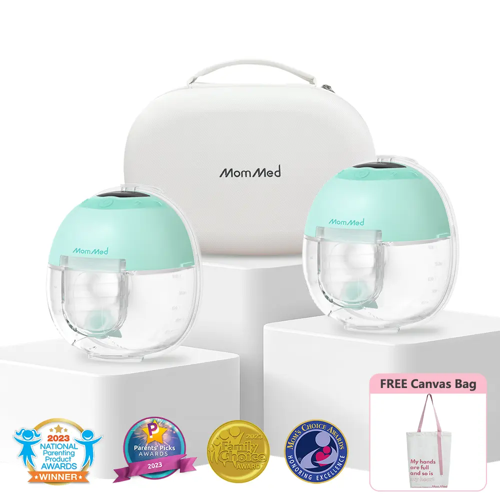 MomMed S33 Luma Wearable Breast Pump In Bra, Wireless Electric Pump for Work & Night, Strong Suction, One-Tap Pause, Night Light, Portable Hands-Free Pump With 4 Modes 9 Levels