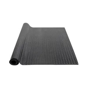 VEVOR Diamond-Plate Rubber Flooring Roll, TikTokShopBlackFriday, 3 mm x 4 ft x 8 ft Garage Floor Mat, SBR Rubber Garage Flooring Roll, Easy to Clean, Diamond Plate Rubber Mat for Under Cars, Garage Industry Gym, Black