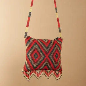 Fool's Paradise - Attractive Beaded Purse with Red & Gold - Handmade by Mexican Artisans - Mother Sierra