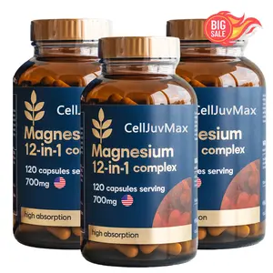 Premium Magnesium Complex 700mg with 12 Essential Forms | Glycinate, Citrate, Malate & More | Vegan Capsules for Muscle, Nerve & Bone Support