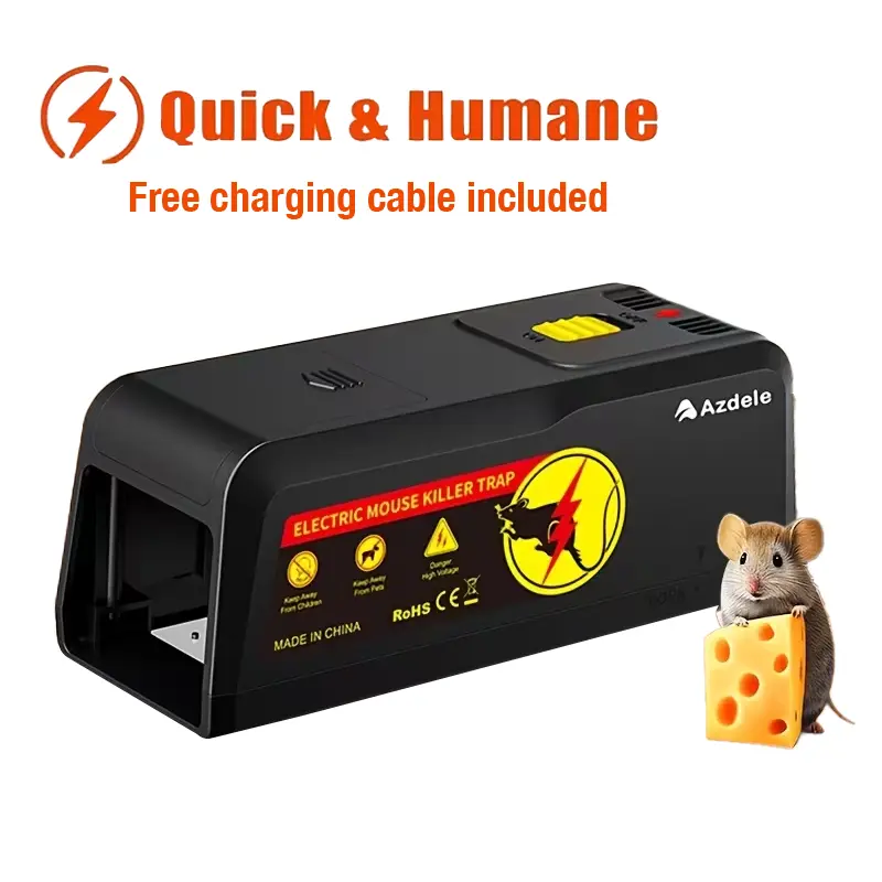【AAA】Electric Mouse Trap, Suitable for Indoor And Outdoor Use, Reusable, Instantly Kills Mice, Effectively Controls Pests, And Provides Quick Extermination. Suitable for Homes, Living Rooms, Kitchens, Garages, Yards, Etc.