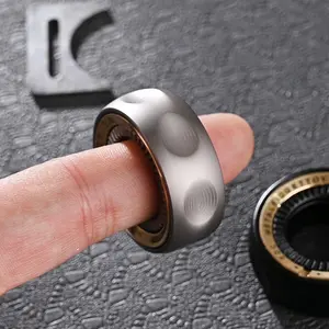 Stress Relief Fidget Spinner - Detachable Stainless Steel Magnetic Noise-Making Mechanic's Ring, Black Technology EDC Fidget Toys Stress Relief Tool DIY Photo Frame Building Block Set Gel Ball Blaster Gun