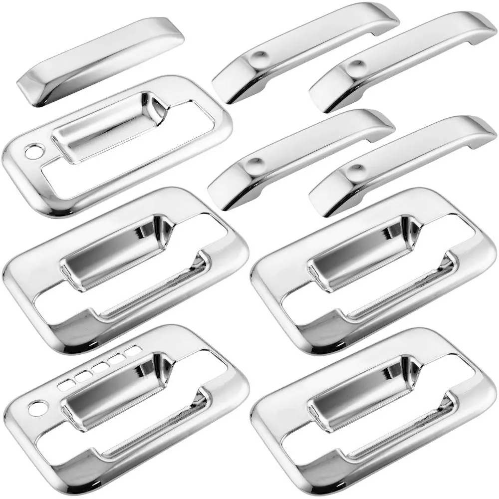 5 Pcs Chrome Door Handle Tailgate Cover Kit for Ford F-150 2004-2014 | Direct Fit ABS Plastic with Keypad Cutout | Waterproof Easy Install Decorative Trim 3  inch  level front grille strip truck stuff Christmas metadatachrome exterior, Car, Vehicle