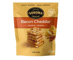 Sonoma Creamery - Cheese Crisps, Bacon Cheddar, 10 Oz | High Protein | Low Carb | Gluten Free | Keto-Friendly