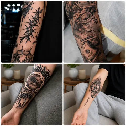 DQFART Temporary Dollar Bill Tattoo Stickers - Stacks on Deck Street Style, Waterproof, Realistic, Long-Lasting, Aesthetic, Breathable Finish, Fashion, Assorted, All Skin Types, Looks Insane on Camera
