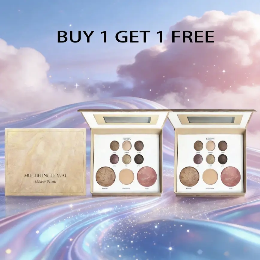 Buy 1 Get 1 Free，Full Face Makeup Palette, Affordable Glow Up Kit with Baked Powder Eyeshadow, Blush, Bronzer & Highlighter for Day to Night Looks Cosmetic Aesthetic Brow Lid Lightweight Matte Silky Compact Baked Tan Makeup Starter Kit