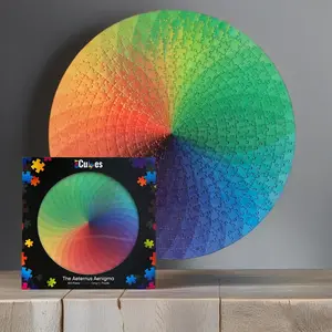 1 set of 1000 puzzle pieces for adults and teenagers - gradient rainbow circle puzzle difficulty and challenge, suitable for friends, parents, and couples to play puzzles, perfect birthday and Valentine's Day gifts Jigsaw Puzzles