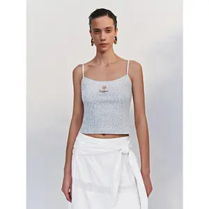 URBAN REVIVO Women's Spaghetti Strap Sleeveless Short Cami Top - 2026 Viral Style, Minimalist Stretchy Light Cotton Fabric, Basic Casual Fit