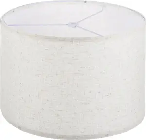 13"x13"x9" Beige Linen Round Drum Lamp Shade, Easy Assembly Lampshade for Table Lamps, Floor Lamps and Bedside Lamps