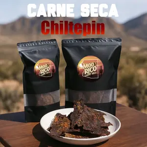 Spicy Carne Seca with Crushed Peppers - Mexican-Style Jerky - Spice, Dried