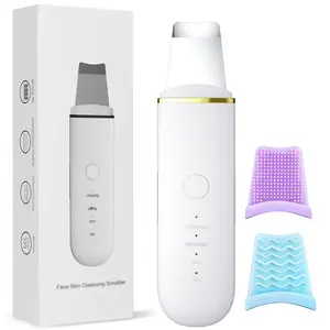 Rechargeable Ultrasonic Skin Scrubber, USB Rechargeable Facial Cleaner with High-frequency Vibration Massage, Facial Skin Care Tool for Women, Facial Cleansing Tools