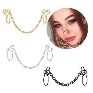Stainless Steel Fake Nose Ring Nose Clip Nose Chain New Nose Chain Piercing Jewelry Nose Chain