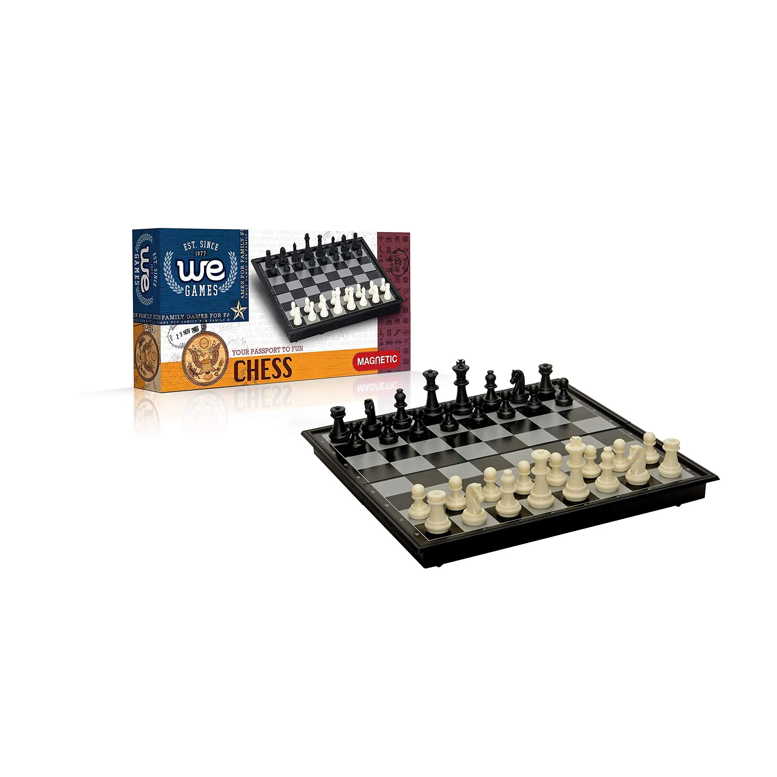 WE Games Travel Magnetic Folding Chess Set