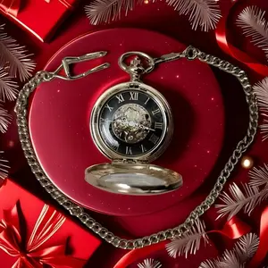 Vintage Mechanical Pocket Watch, Perfect Christmas Gift for Men, Unique Present for Dads & Boyfriends, Ideal for Holiday Season, Analog Mechanical Watch, Mechanical Design Watch