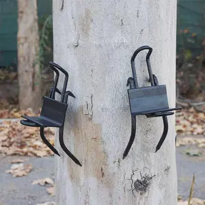 Tree Climbing Tools Set, Outdoor 2 Climbing Equipment & 2 Elastic Strap, Elastic Strap & Climbing Grip Set, Non-slip Special Climbing Stairs Pole Spikes for Boots