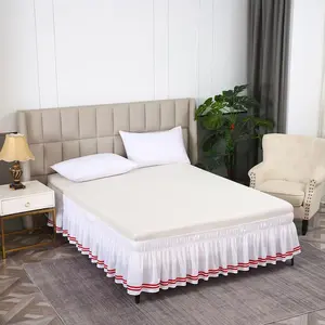 Solid Color Ruffle Trim Bed Skirt, 1 Count Soft Comfortable Bedding, Bedding Supplies for Home Bedroom Hotel