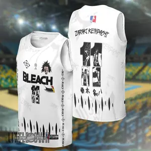 Zaraki Kenpachi Basketball Jersey - Bleach Black & White Collection gift for anime fans