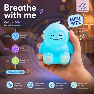 BREATHING PAL Mini Guided Light – Anxiety Relief Tool, Mindfulness Aid, 3 Modes Including 4-7-8 Box Technique, 3.3in Portable Sensory Indoor Lighting for Kids & Adults, Calm Corner Sleep Accessory