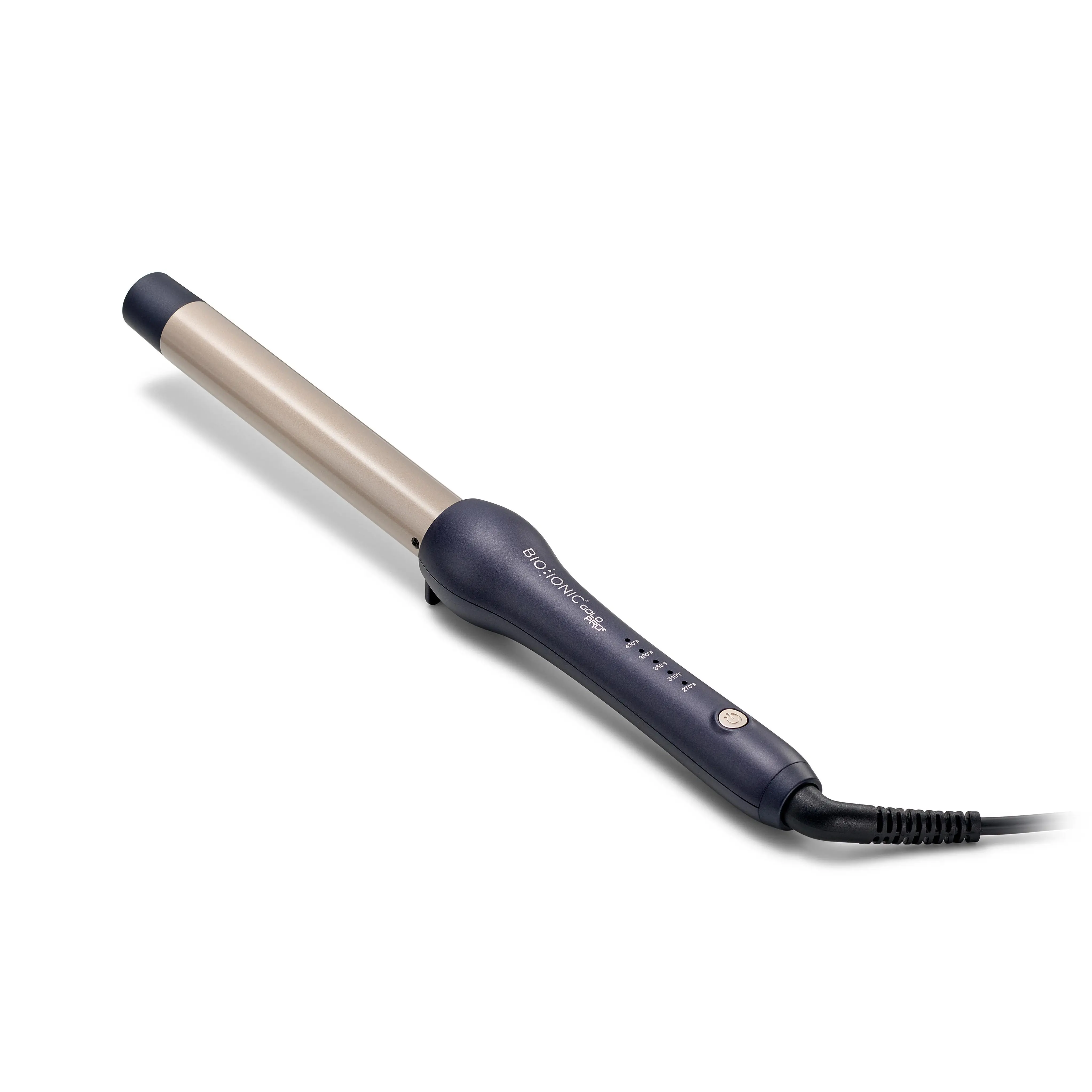 BIO IONIC OFFICIAL: GoldPro Curling Wand - Hair Curling Wand For Defined Curls & Shine, Prevents Frizz, Easy To Use Tool For Fast, Consistent Styling, Long Barrel Iron with Adjustable Heat, Auto Shut-off, For All Hair Types
