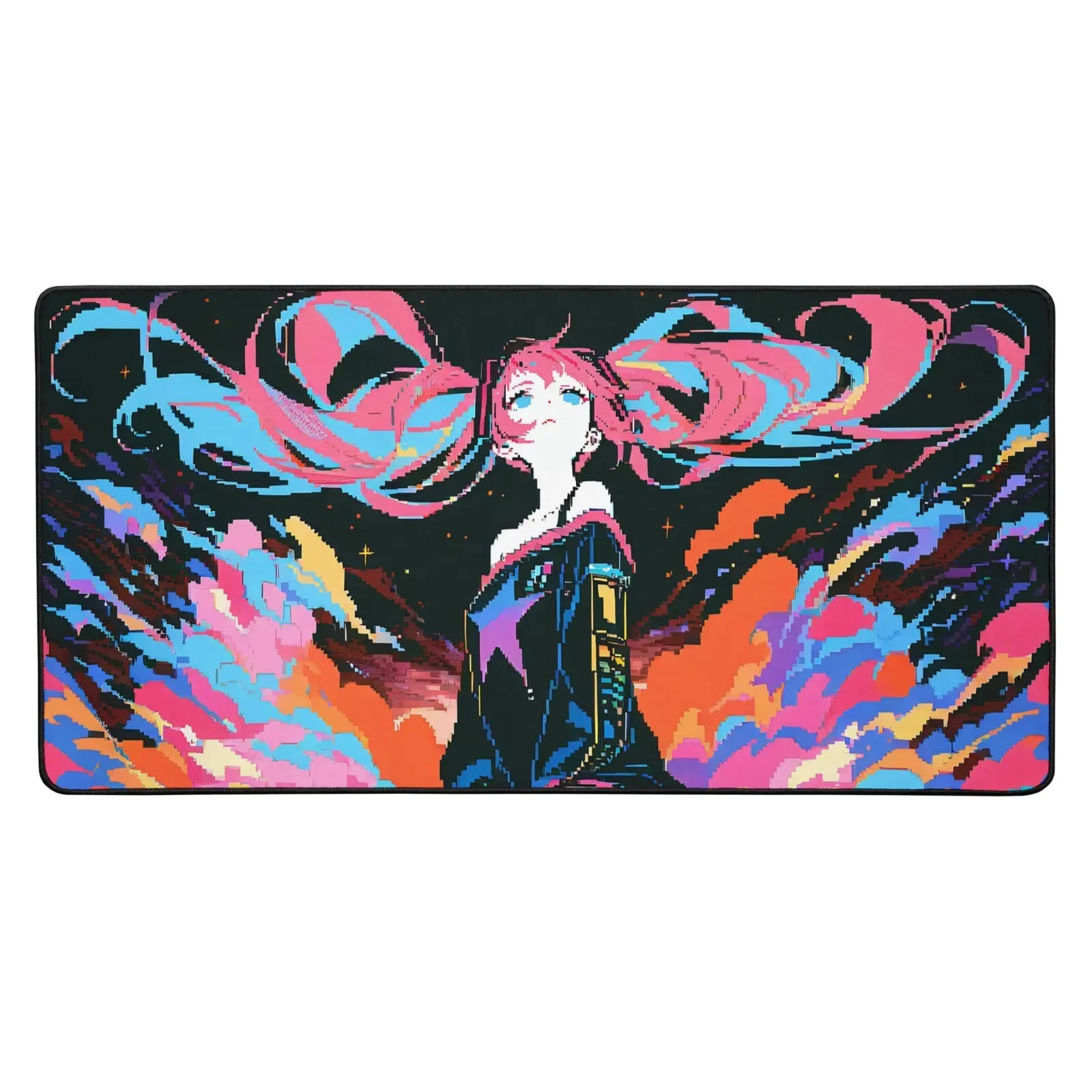 Hatsune Miku Pixel Anime Desk Mat Mousepad Trading Card Game Mat