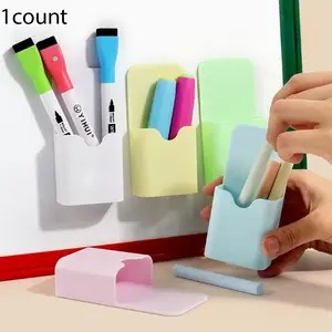 Magnetic Storage Box with Pen Holder, Portable Durable Plastic Organizer, Ideal for Fridge, Whiteboard, Cabinet, Office Supplies, Desk Accessories
